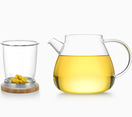 Glas Teekanne mit Sieb